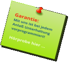 Garantie: Mit uns ist bei jedem Anlaß Unterhaltung vorprogrammiert!  Hörprobe hier …